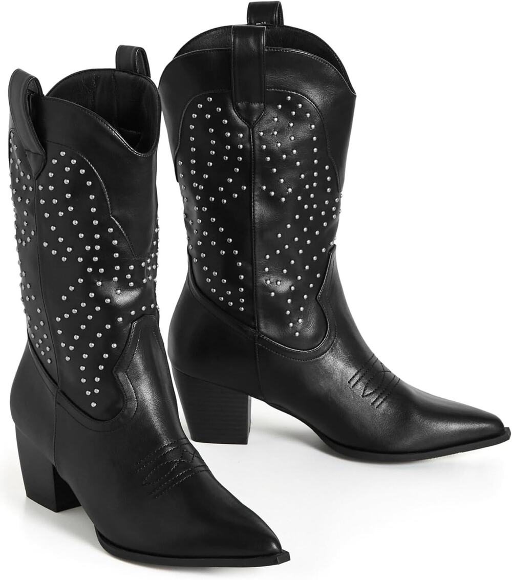 New City Chic Women's Boot-Wide FIT Western Edge Fashion, Black, 6